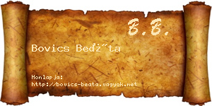Bovics Beáta névjegykártya