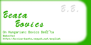 beata bovics business card